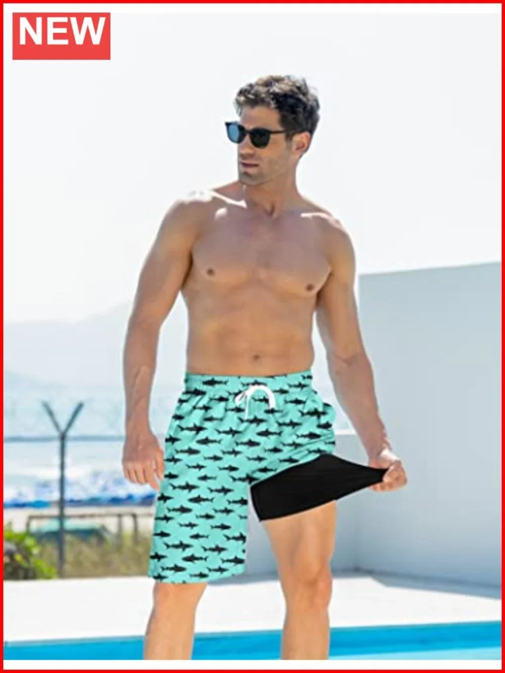 Men's Quick Dry Swim Trunks with Compression Liner UPF 50+ 9
